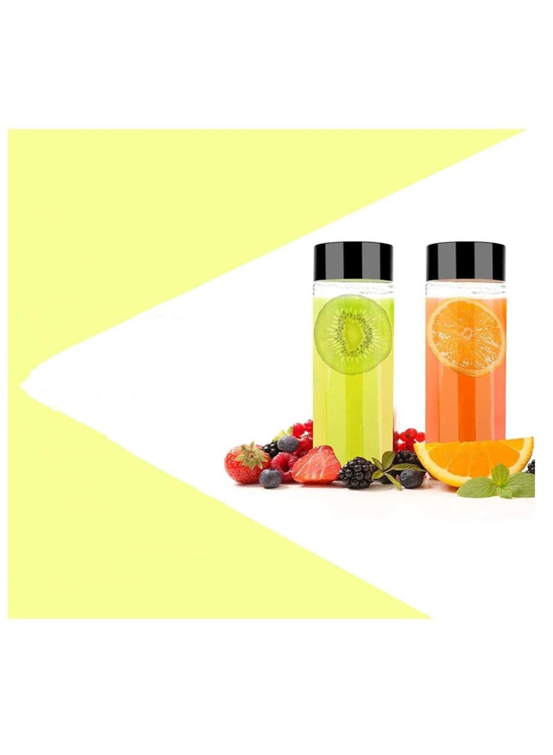 FUFU 12Pcs 7oz  Clear  Plastic Juice Bottles with Black Lids  Plastic Smoothie Bottles Ideal for Juice, Milk, Homemade - Image 4