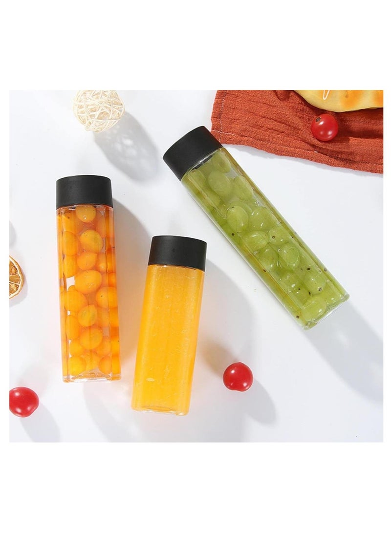 FUFU 12Pcs 7oz  Clear  Plastic Juice Bottles with Black Lids  Plastic Smoothie Bottles Ideal for Juice, Milk, Homemade - Image 5