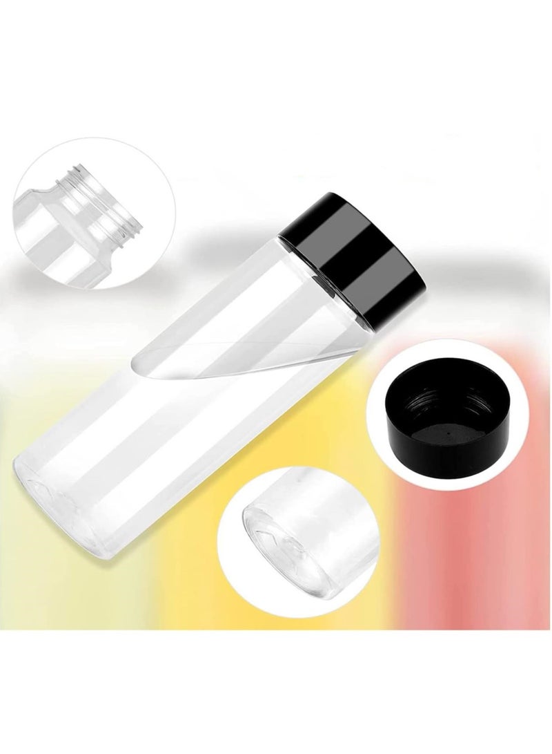 FUFU 12Pcs 7oz  Clear  Plastic Juice Bottles with Black Lids  Plastic Smoothie Bottles Ideal for Juice, Milk, Homemade - Image 2