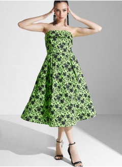 True Decadence Strapless Floral Skater Midi Dress  - Image 1
