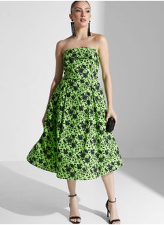 True Decadence Strapless Floral Skater Midi Dress  - Image 4