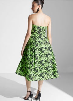 True Decadence Strapless Floral Skater Midi Dress  - Image 2