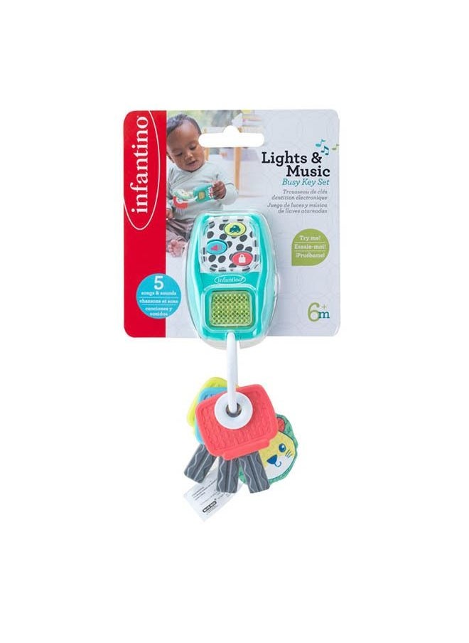 infantino Lights & Music Busy Key Set/Activity Toy For Baby From 3 Months And Above - Multicolour  - Image 1
