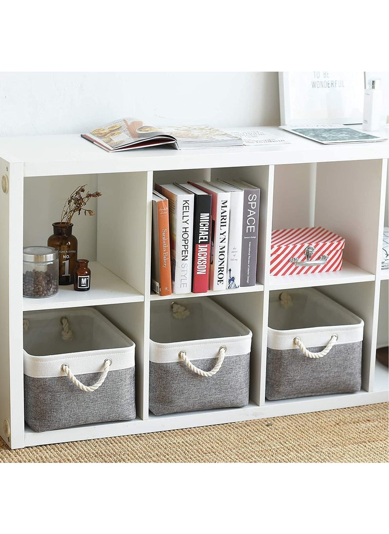 FASHION HOME - 2PCS Storage Bins with Sturdy Cotton Handles Fabric Baskets for Organizing Closet Boxes - Image 1