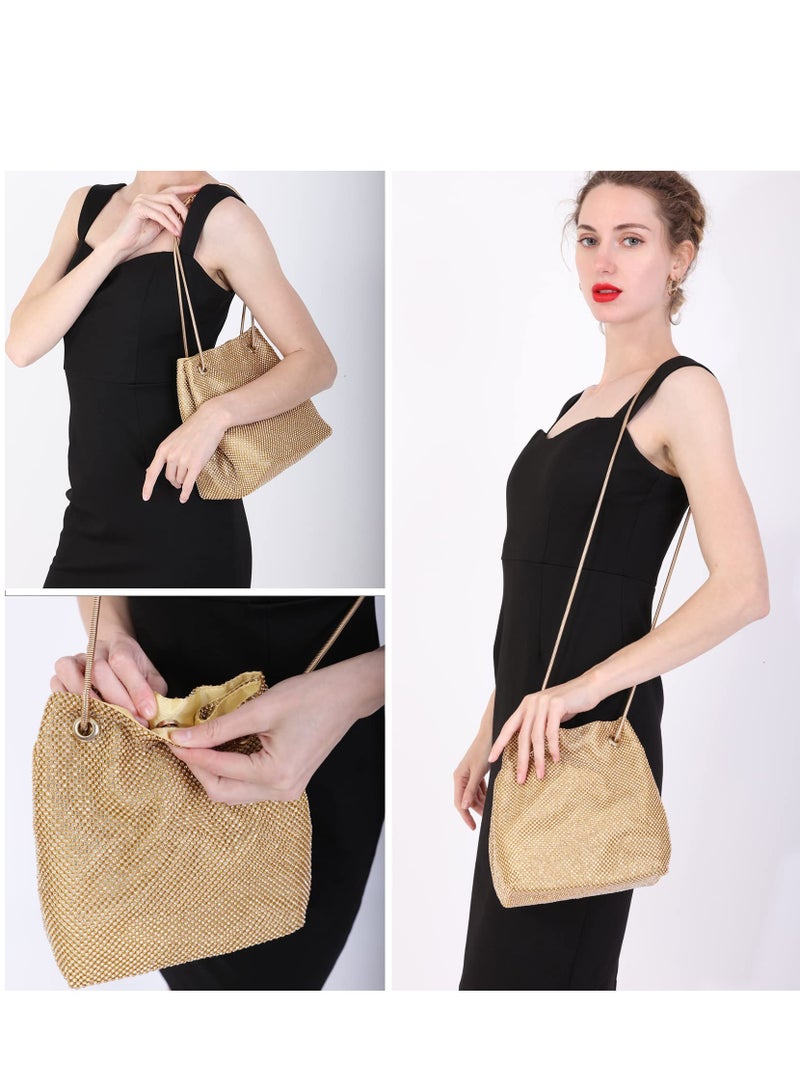 Excefore Women's Evening Bag Upgraded Size Full Rhinestones Bucket Bag Shining Shoulder for Party Wedding Date Night - Image 2