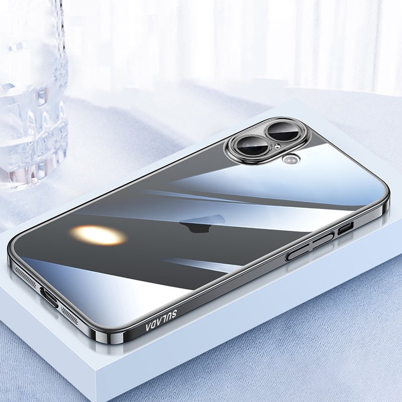 HuHa Protective Cover For iPhone 16 SULADA JINGJIA Series Lens Protector Hard PC Phone Case(Black) - Image 1