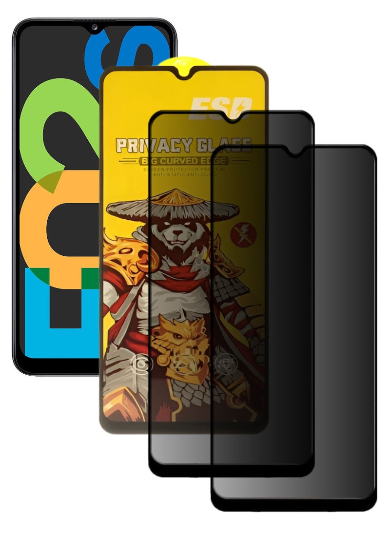 ESD 2 Pieces Tempered Dustproof Privacy Glass Screen Protector Compatible For Samsung Galaxy F02s - Image 1