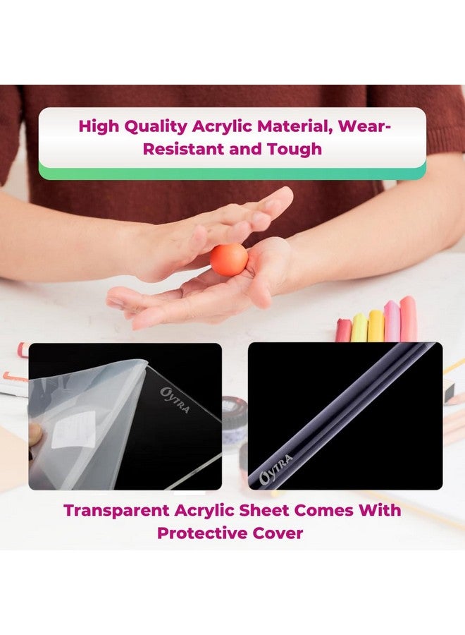 أويترا مجموعة أسطوانة وصفائح أكريليك من أويترا، مجموعة من قطعتين، مثالية لطين البوليمر، الطين المجفف بالهواء، صناعة المجوهرات، الفخار، الحرف اليدوية، التشكيل، النحت، عجينة الفوندان، لف العجين - Image 3