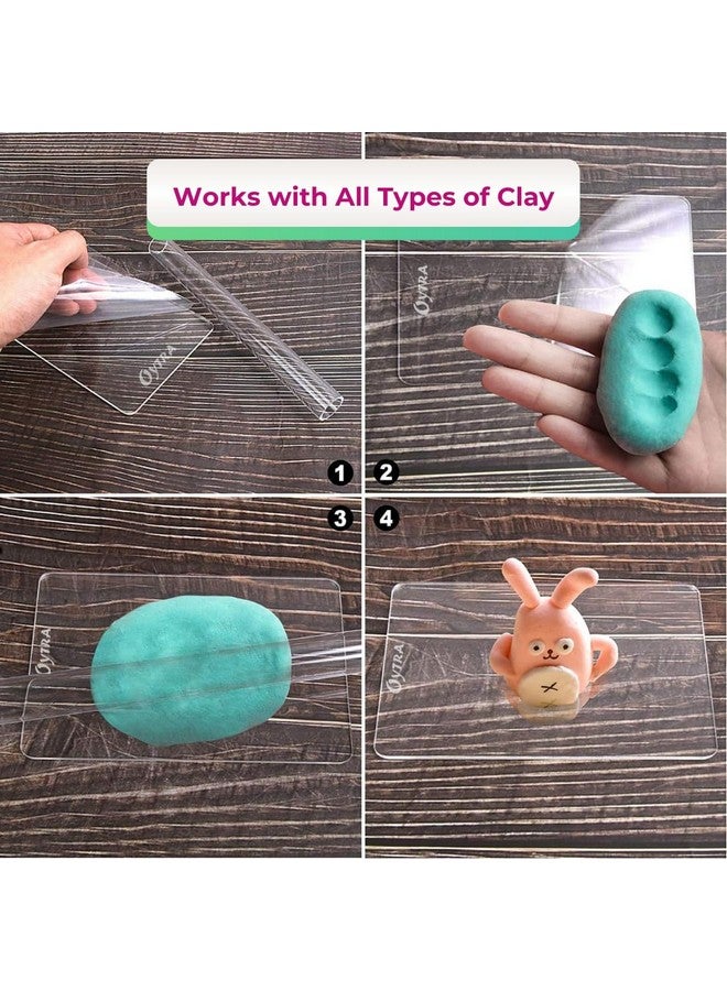 أويترا مجموعة أسطوانة وصفائح أكريليك من أويترا، مجموعة من قطعتين، مثالية لطين البوليمر، الطين المجفف بالهواء، صناعة المجوهرات، الفخار، الحرف اليدوية، التشكيل، النحت، عجينة الفوندان، لف العجين - Image 4