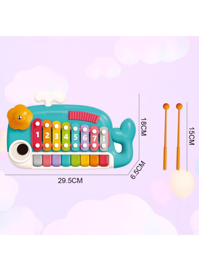 COGNIKIDS 5-In-1 Whale Xylophone Toy For Toddlers – Musical Instrument With Piano, Cymbal, Drum, Scraper & Mallets | Baby Sensory Toy For 1 Year+ | Montessori Early Learning Toy - Image 5