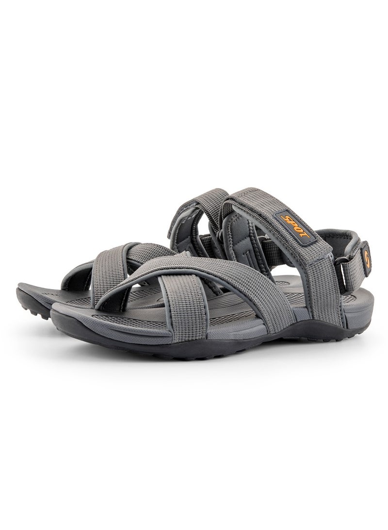 spot صندل كاجوال للرجال من SPOT | متين | قبضة قصوى | حزام للكاحل | SS-1902 رمادي - Image 2