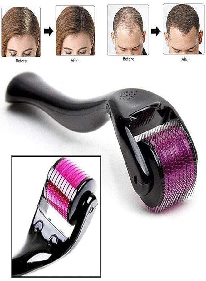 AKSH Derma Roller For Hair Growth 0.5 mm With 540 | Repairs Damaged Hair, Activates Hair Follicles | Roller for Beard & Hair Growth & Reduces Acne Scars | Safe & Effective to Use for Men & Women (Black) - Image 2