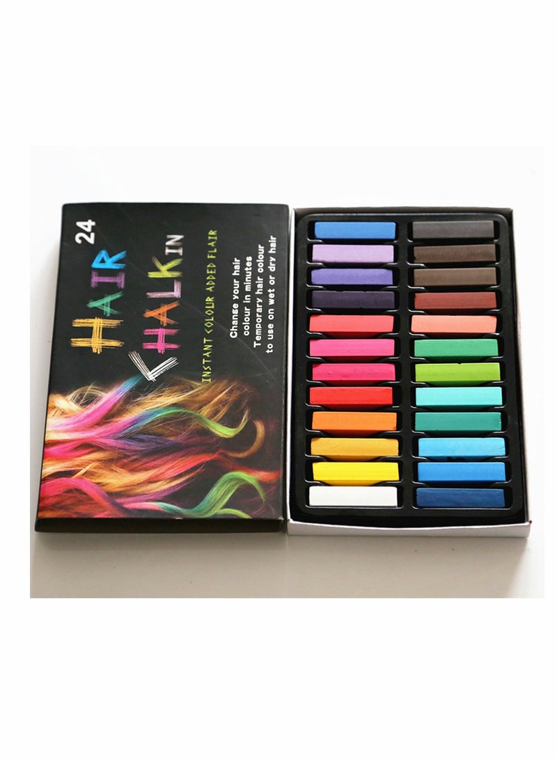 Excefore 24 Piece Temporary Hair Chalks Kit Hair Chalk Dye for Girls for Parties Birthday Cosplay - Image 2