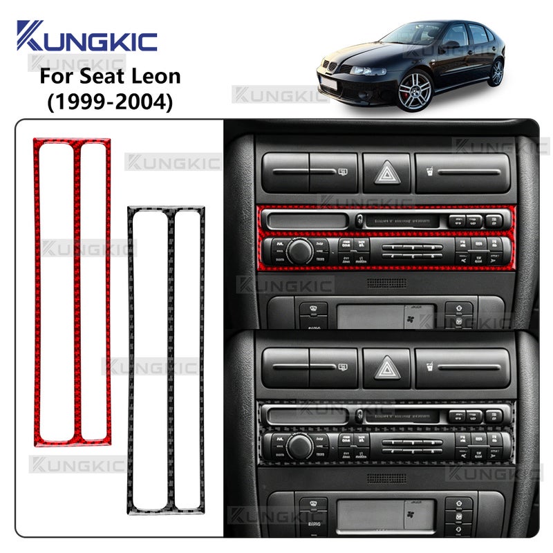 Generic Real Soft Carbon Fiber Sticker for Seat Leon MK1 1M 1999-2004 Car Interior CD Frame Trim Accessories - Image 2