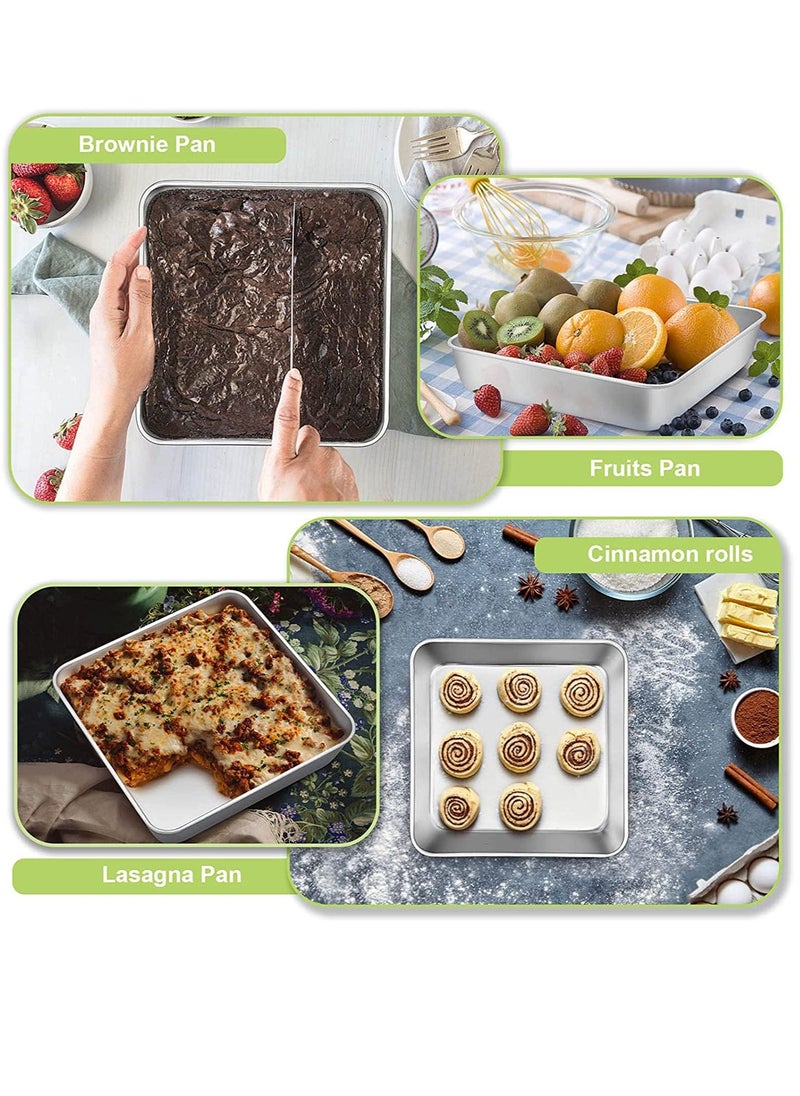 Nonstick Aluminum Square Cake Pan Baking Tool with Removable Bottom