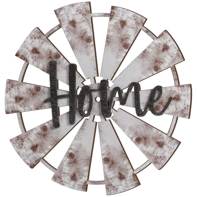 Youyole Wooden Windmill Wall Decor Farmhouse Windmill Home Sign Carved Artwork for Rustic Hanging Letters Decorative Art Signs for Living Room Kitchen Bedroom Entryway House Vintage Charms as Gift - Image 1