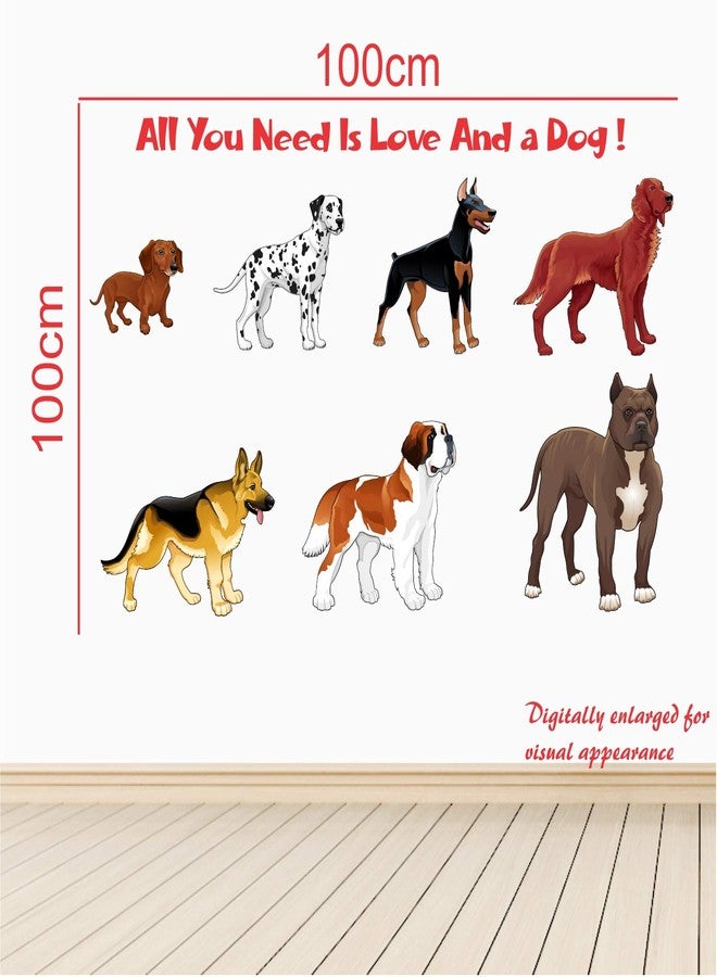 StickMe 'Set of 9 Beautiful Dog Breeds Wall Sticker ' -SM480 (Multi Colour, Vinyl - 100cm X 100 cm) - Image 3