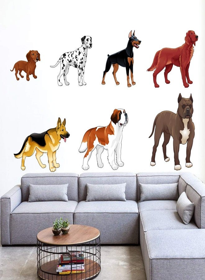 StickMe 'Set of 9 Beautiful Dog Breeds Wall Sticker ' -SM480 (Multi Colour, Vinyl - 100cm X 100 cm) - Image 1