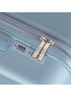 كابينبرو Unisex Expandable PP Fashion Trolley Lightweight Hard Shell Spinner luggage with 360° Degree 4 Twin Wheel and Double Zippers CP003-Grey Blue  - Image 5