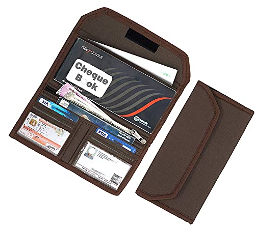 CAMPIO Plastic Multi-Pocket Travel Organizer & Card Holder With Zip Pouch (Brown)|Secure Closure, Compact Design, Lightweight, Ideal For Smart Cards, Id Cards, And Business Documents - Image 4