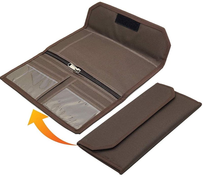 CAMPIO Plastic Multi-Pocket Travel Organizer & Card Holder With Zip Pouch (Brown)|Secure Closure, Compact Design, Lightweight, Ideal For Smart Cards, Id Cards, And Business Documents - Image 5
