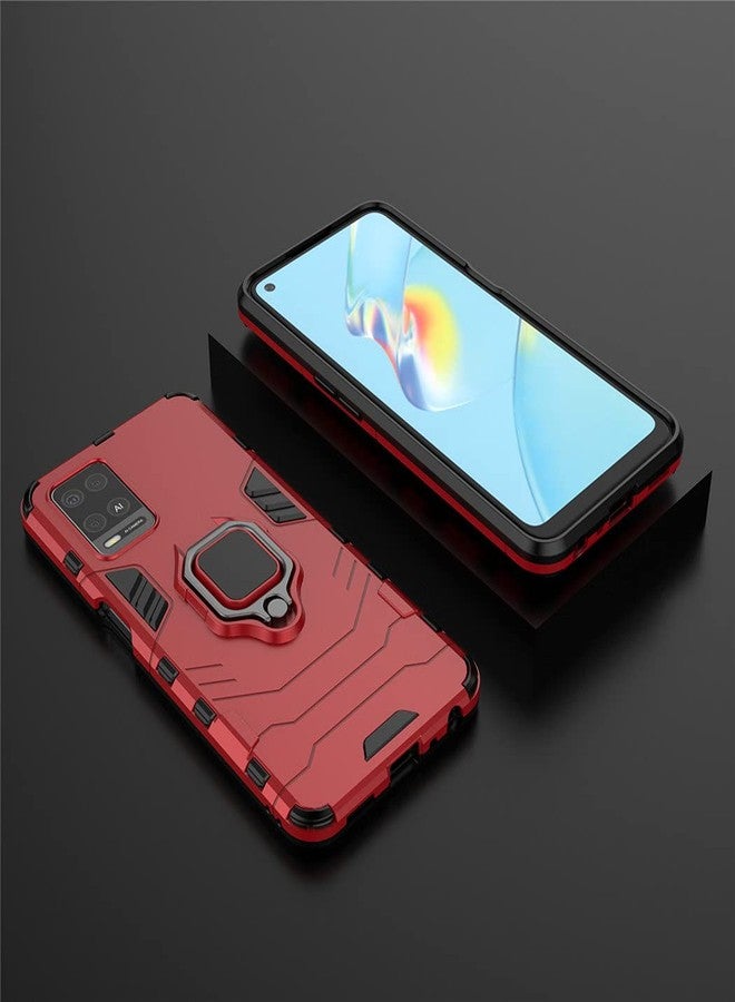 MaiJin Compatible with OPPO A54 4G, OPPO A55 4G Case, Metal Ring Grip Kickstand Bumper (Works with Magnetic Car Mount) Dual Layer Rugged Cover (Navy Blue) - Image 5