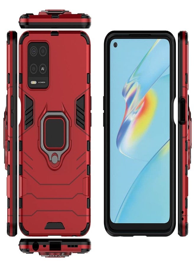 MaiJin Compatible with OPPO A54 4G, OPPO A55 4G Case, Metal Ring Grip Kickstand Bumper (Works with Magnetic Car Mount) Dual Layer Rugged Cover (Navy Blue) - Image 3