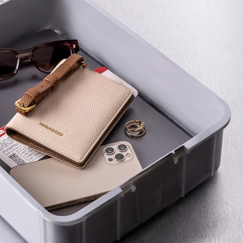 Miraggio Atlas Passport Cover | Passport Cases | Passport Case Covers with Adjustable Wristlet & 4 Card Slots, 1 Passport Compartment & Functional Pockets (Ivory) - Image 2