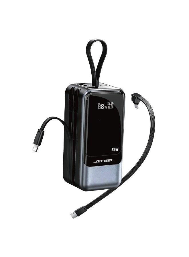 Jeebel 20000mAh Power Bank 65W Fast Charging with Built-in Cables & Digital Display – Laptop Compatible - Image 1