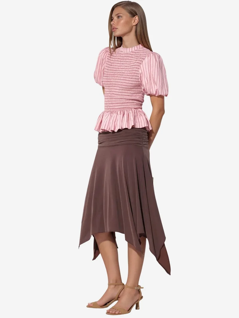 بوسيم BUSEM High-Waist A-Line Midi Skirt