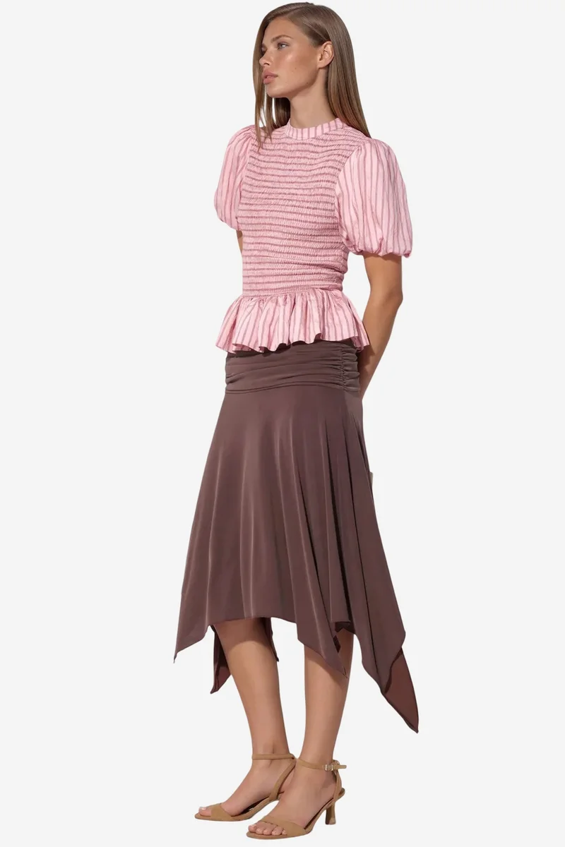 بوسيم BUSEM High-Waist A-Line Midi Skirt