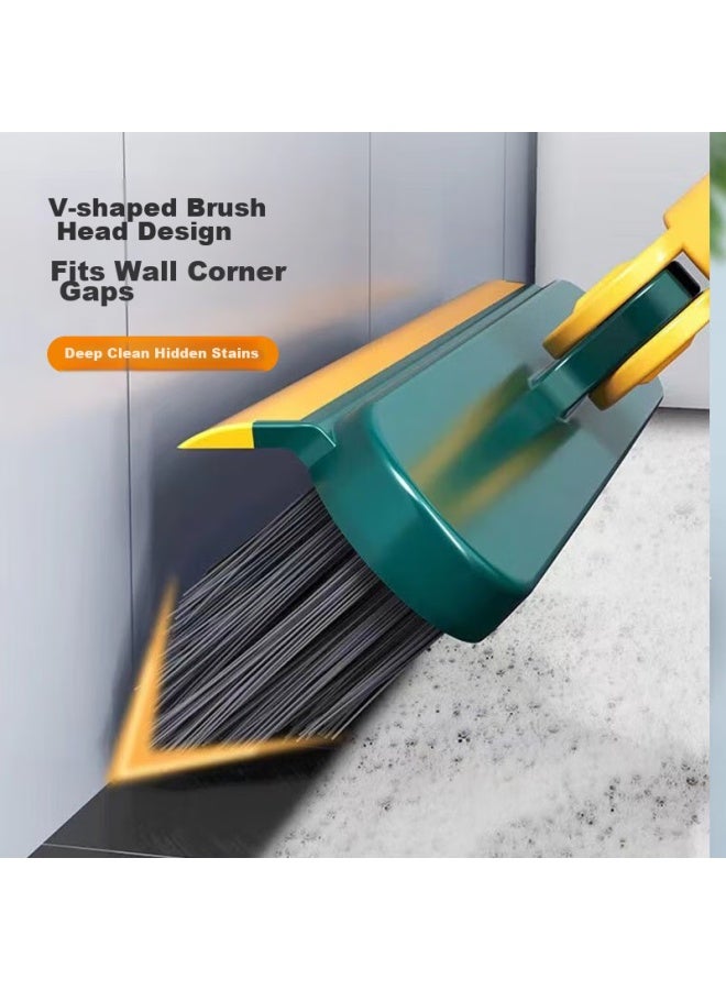 Houya Floor Brush, Bathroom Cleaning Brush, Long-handled Hard Bristle Floor Scrubber, Toilet Gap Brush, Tile Brush - Image 3