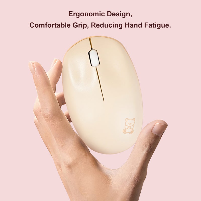 MOFii Wireless Mouse Pink: Dual Mode Connectivity - Ultra-Quiet Technology Portable Wireless Mouse for Laptop Computer On-The-Go Work Shared Spaces - Image 2