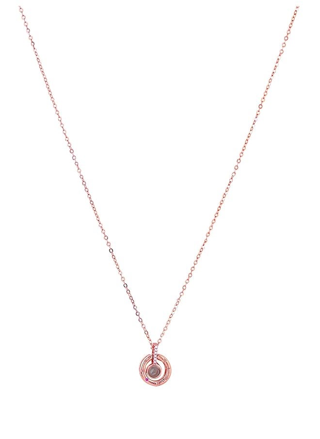 YELLOW CHIMES - I Love You In 100 Different Languages Valentines Gift By Gold Plated Pendant For Women Rose Gold Ycfjpd Lovlang Rg - Image 1