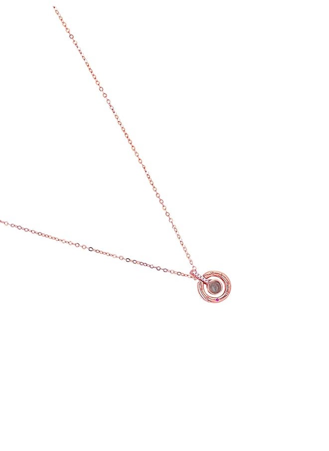 YELLOW CHIMES - I Love You In 100 Different Languages Valentines Gift By Gold Plated Pendant For Women Rose Gold Ycfjpd Lovlang Rg - Image 1