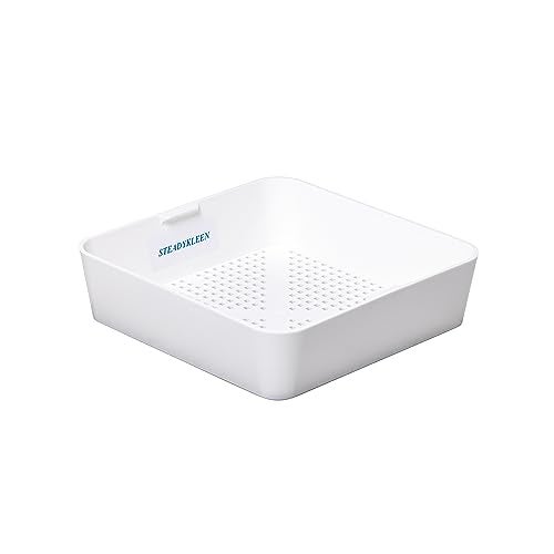 STEADYKLEEN - 8.5-inch Floor Sink Drain Cover Alternative, Square Drain Basket for Restaurants, Use Below 3 Compartment Sink. Sink Strainer with 0.19-inch Holes, Versatile Plastic Drain Screen Basket - Image 3