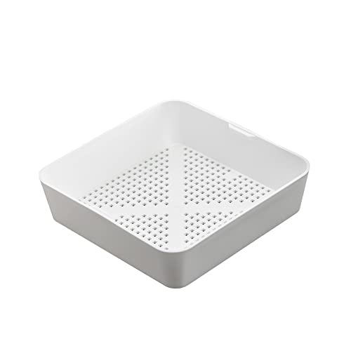 STEADYKLEEN - 8.5-inch Floor Sink Drain Cover Alternative, Square Drain Basket for Restaurants, Use Below 3 Compartment Sink. Sink Strainer with 0.19-inch Holes, Versatile Plastic Drain Screen Basket - Image 1