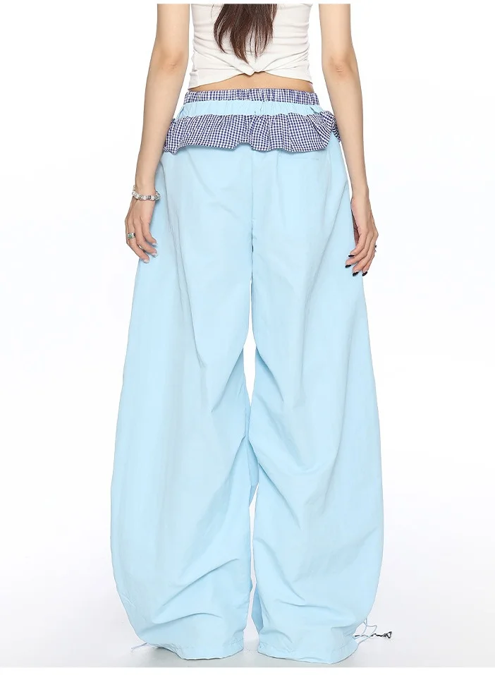 Madam Uniq Dopamine Aesthetic Sweet Lacy Patchwork Casual Pants Y2K Style