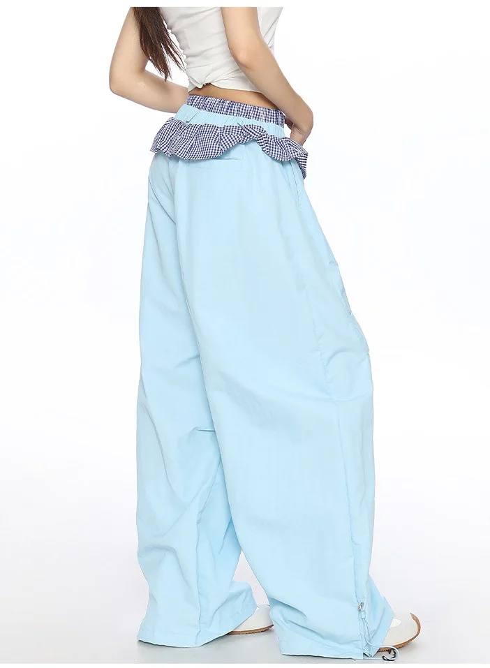 Madam Uniq Dopamine Aesthetic Sweet Lacy Patchwork Casual Pants Y2K Style