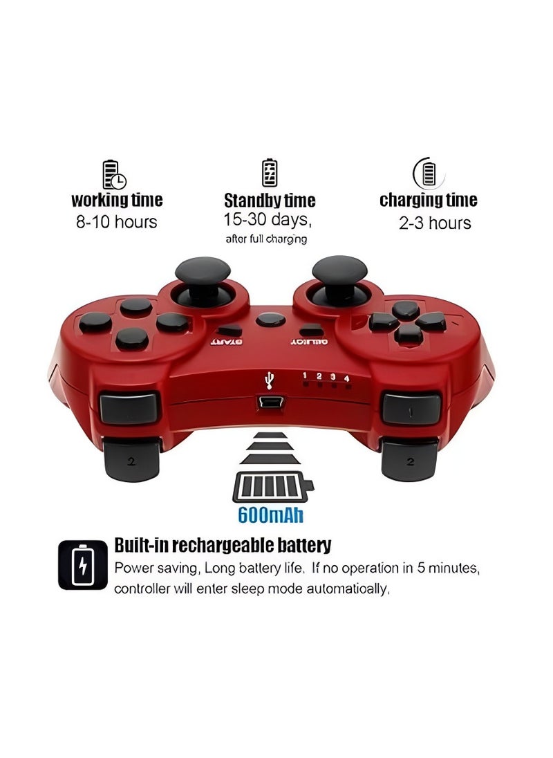 وحدة تحكم لاسلكية لجهاز PlayStation 3 - أحمر نابض بالحياة