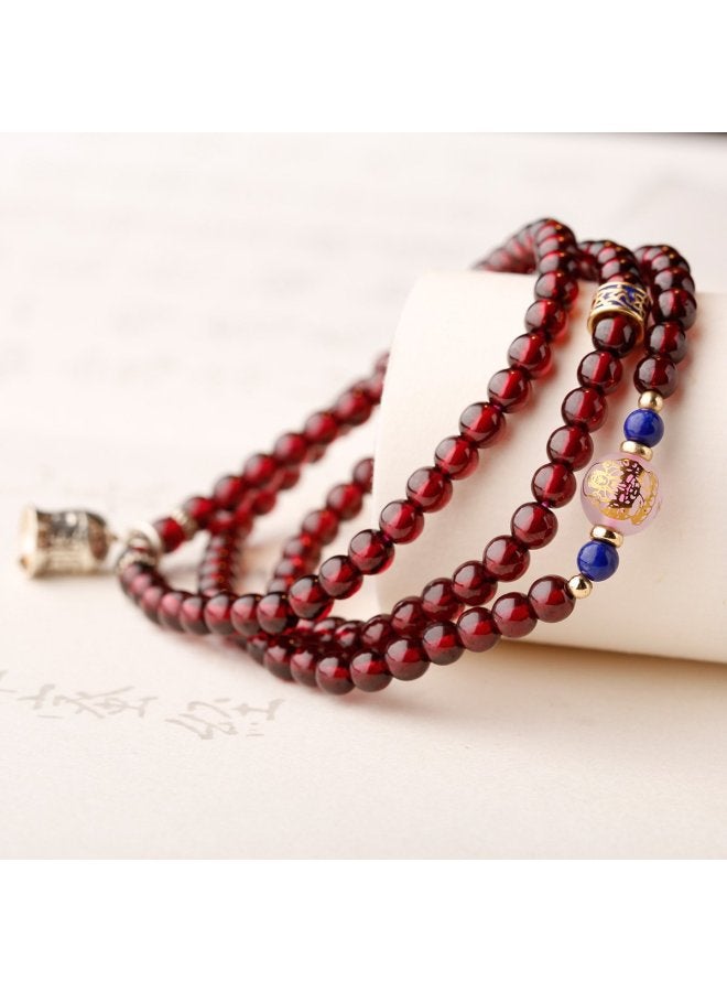 Goddess Renewal】twelve Zodiac Wine Red Garnet Bracelet For Women, Multi-strand Beaded Bracelet Gift For Mom - Image 4