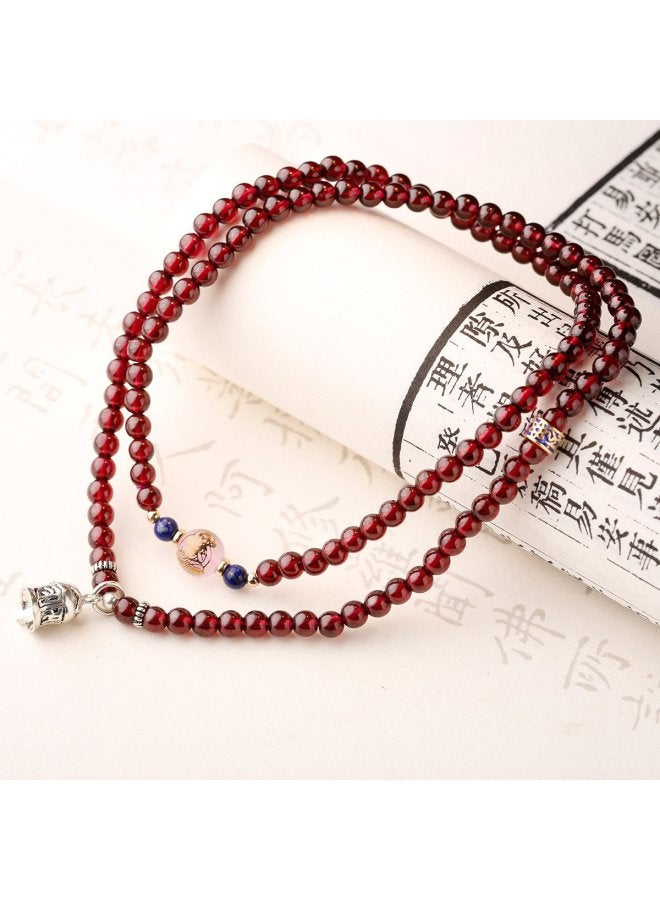 Goddess Renewal】twelve Zodiac Wine Red Garnet Bracelet For Women, Multi-strand Beaded Bracelet Gift For Mom - Image 3