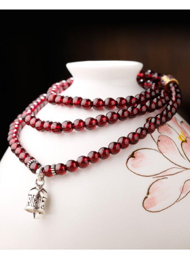Goddess Renewal】twelve Zodiac Wine Red Garnet Bracelet For Women, Multi-strand Beaded Bracelet Gift For Mom - Image 1