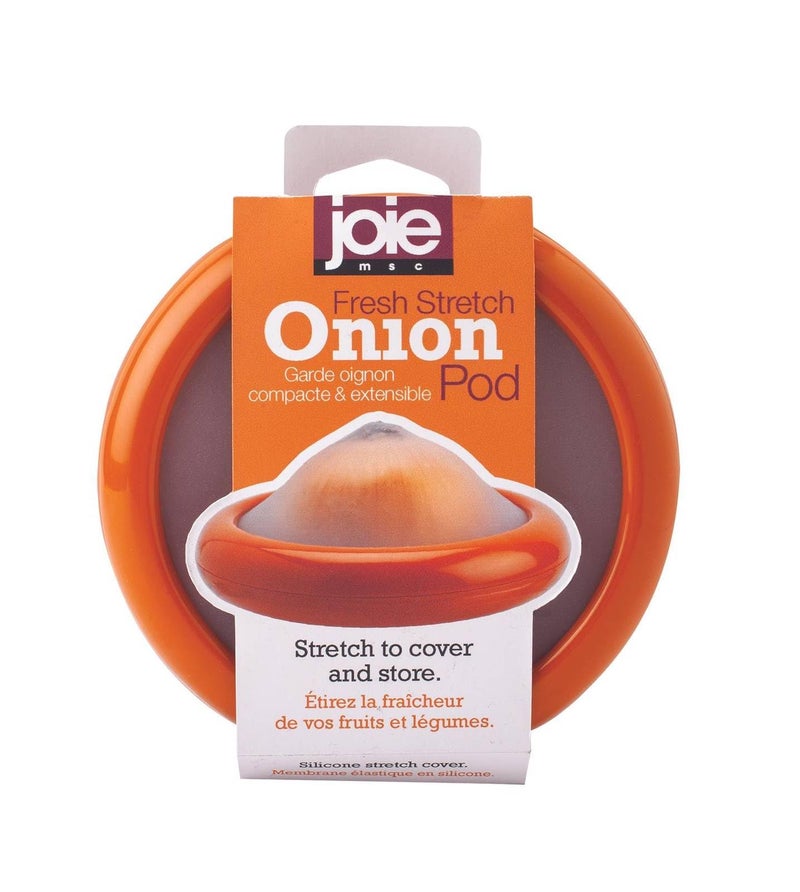 Joie Fresh Stretch Pod Onion Storage Container Silicone Food Saver Keeps Leftover Produce Flavorful and Firm in Fridge Reusable Kitchen Gadget Dishwasher Safe BPAFree