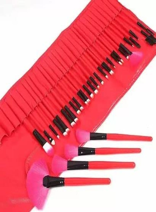 LANELLIE Makeup Brush Set With Travel Case- Pink, Set Of 24 - Image 3