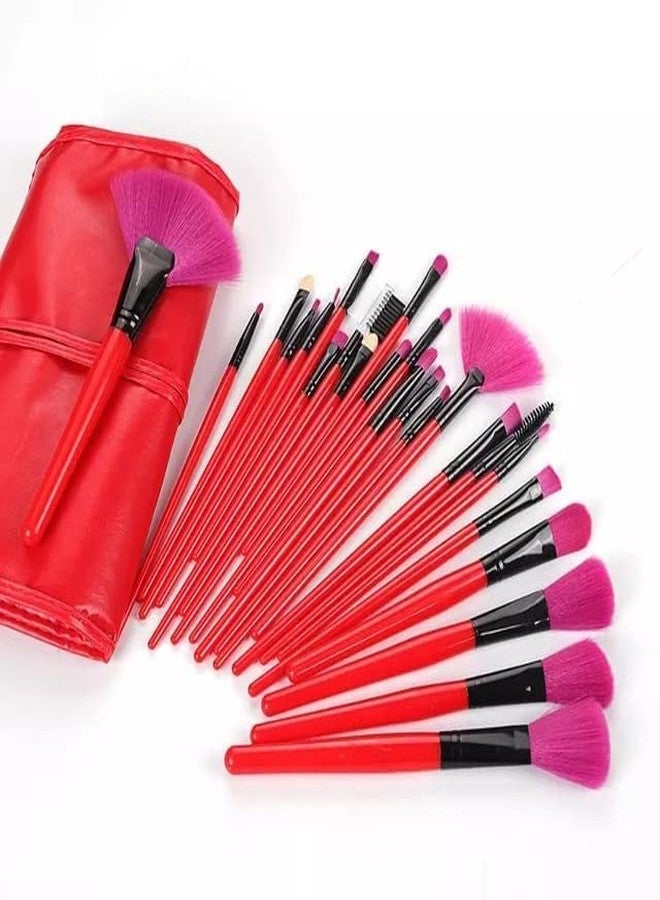 LANELLIE Makeup Brush Set With Travel Case- Pink, Set Of 24 - Image 1