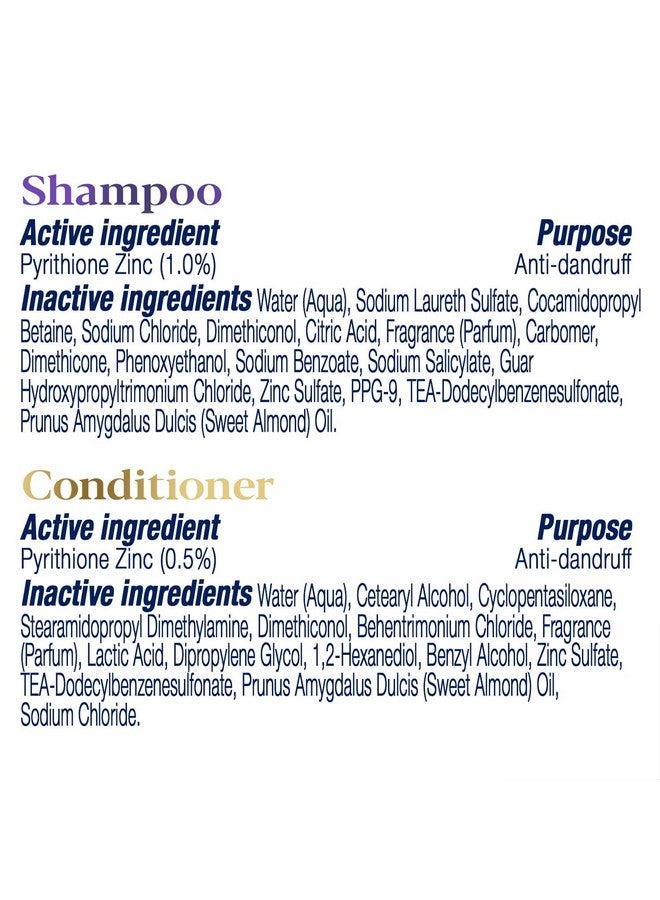Dove Anti-Dandruff Shampoo and Conditioner Set - Soothing Moisture with Pyrithione Zinc + Sweet Almond Oil for Hair, 12 Oz Ea - Image 3