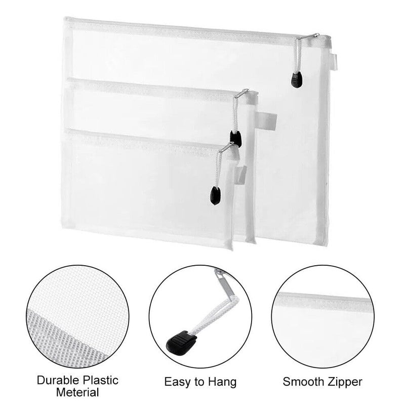 P Plus Fire Mesh Zipper Pouches for School Office Supplies - File Bag for School Classroom Block Games, Toys Storage, Travel Accessories, Documents Cosmetics - Reusable Zippered Pouches (4 Pc, Small) - Image 5