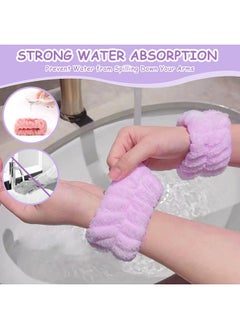 Xgunion Microfiber Wrist Sweatbands For Face Washing And Spa - 8Pcs Women And Girls Wristbands With Water Guards To Prevent Spilling Down Arms  - Image 4