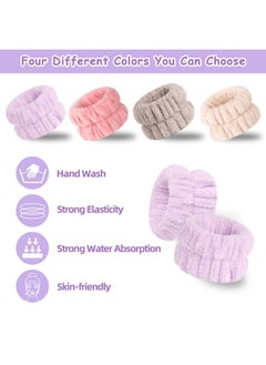 Xgunion Microfiber Wrist Sweatbands For Face Washing And Spa - 8Pcs Women And Girls Wristbands With Water Guards To Prevent Spilling Down Arms  - Image 3